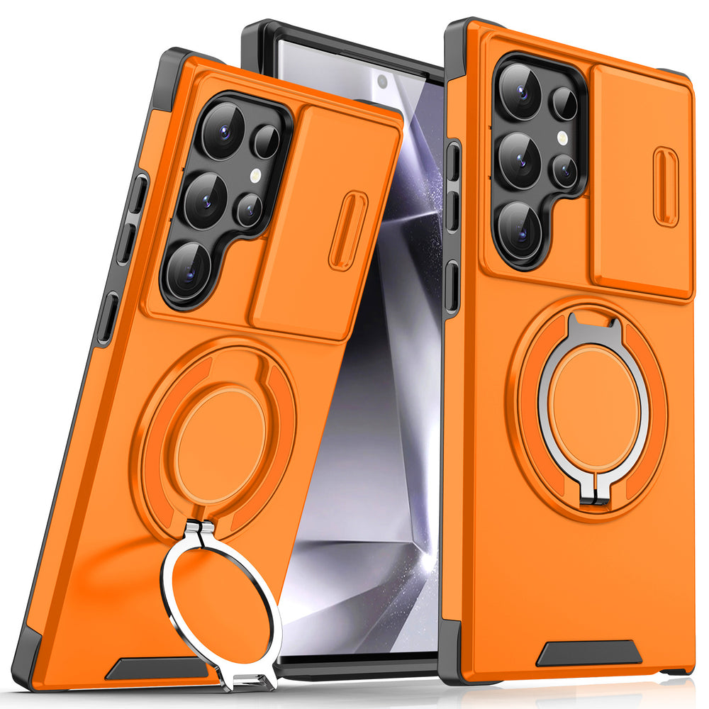 Amazon cross-border wholesale suitable for samsung s26ultra european and american car magnetic holder mobile phone case a57 sliding window
