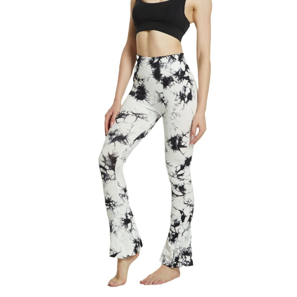 Tie-dye yoga pants, tie-dye bell-bottom pants, tie-dye yoga pants, sports fitness wear, moisture-wicking, high-elasticity butt lift for women