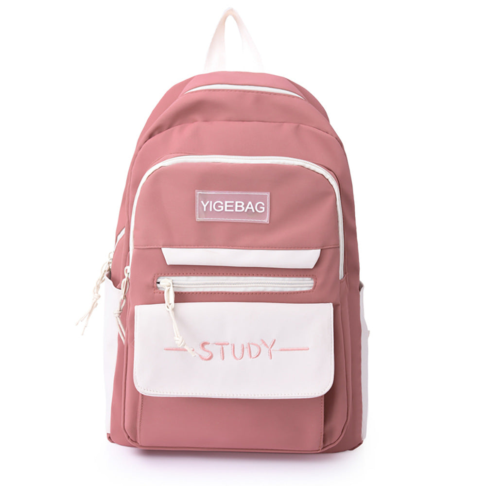 New Korean version of large-capacity student backpack schoolbag ins men's and women's waterproof and wear-resistant casual backpack printed logo