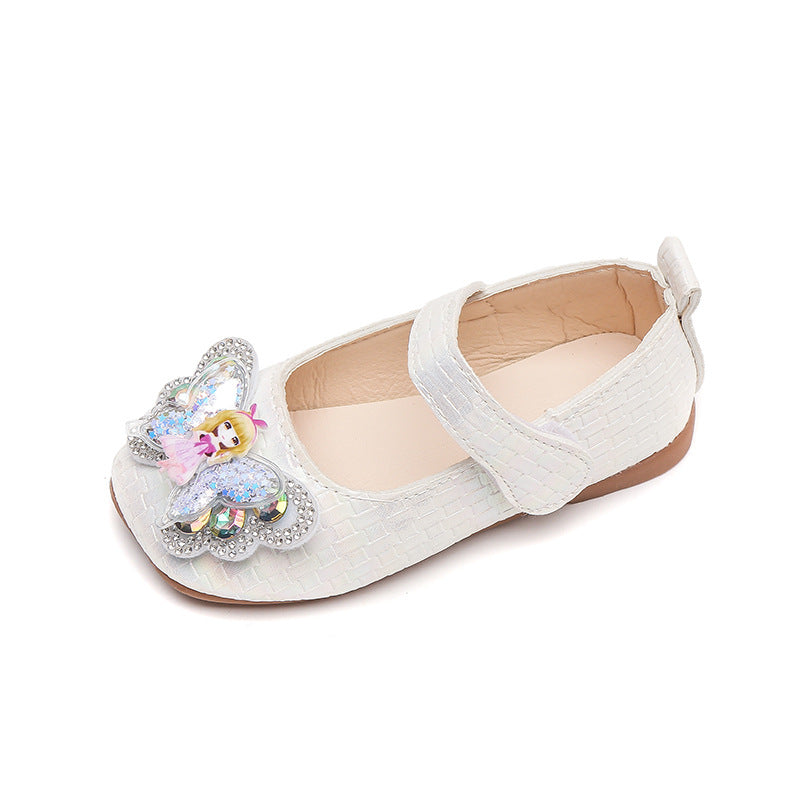 Girls' leather shoes  princess shoes baby girl soft sole children's shoes spring and autumn single shoes pink princess style