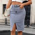 fashion spring/summer new arrivals:  elastic denim skirt, slimming fishtail midi skirt for women
