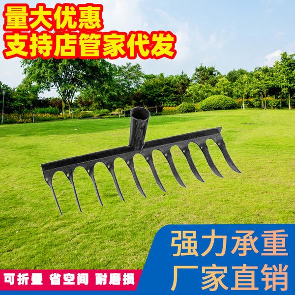 Old Spiral Rake Manganese Steel Welding Agricultural Multifunctional Horticultural Rake with Wooden Handle Hardening Forging Manual Forging
