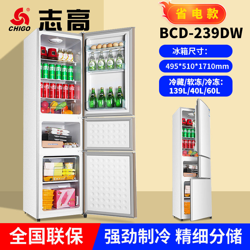 Chigo engineering procurement refrigerator specifications freezer refrigerator double door for homeexport small refrigerator factory wholesale