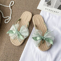 Women's slippers - 2024 summer new arrival: trendy bowknot flat sandals, versatile outdoor wear, waterproof soft sole, women's thong sandals