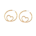 Wholesale gold earrings: european & american cross-border jewelry accessories - new, niche, light luxury, high-end, minimalist hoop & heart drop earrings for women