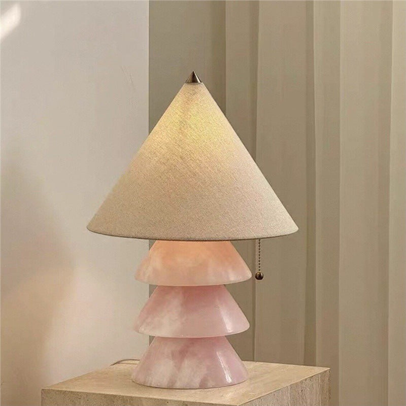 Pyralis creative art jade table lamp - natural nordic light luxury for bedroom, study, b&b, villa, and living room decoration