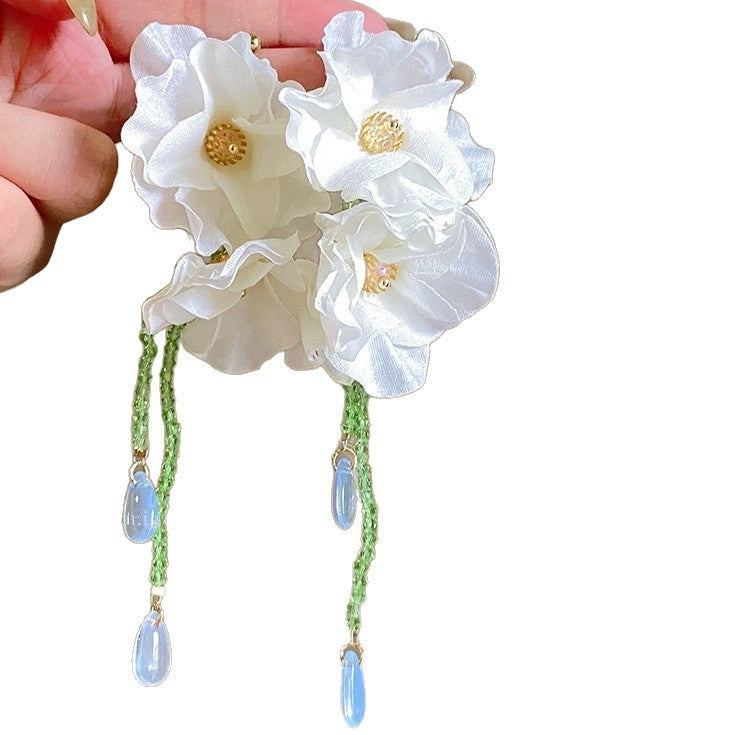 Dopamine dressing colorful floral earrings - stunning beach vacation style dangle earrings - green statement earrings wholesale