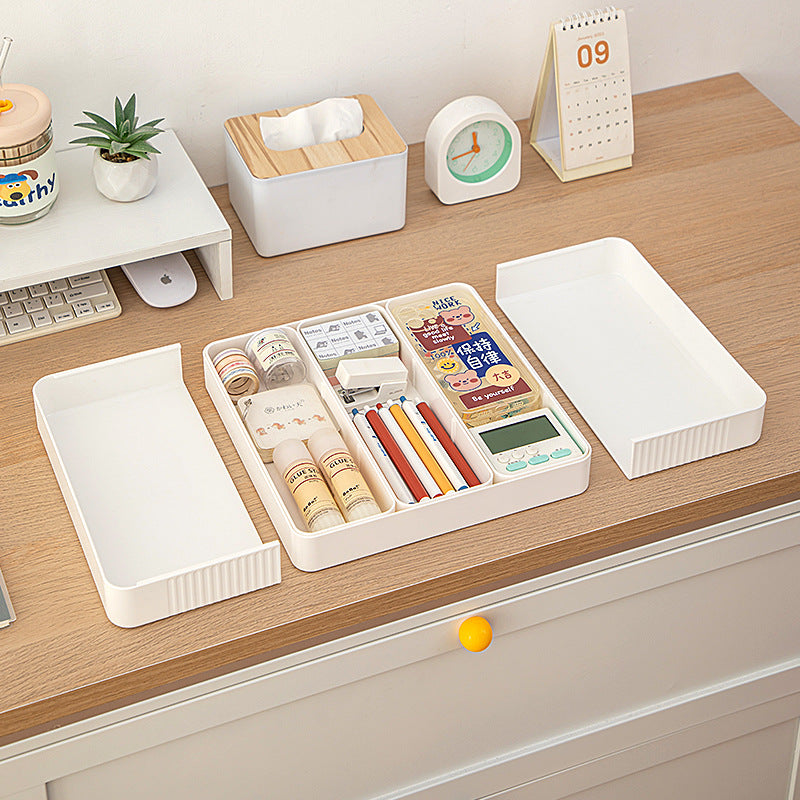 Multifunctional Square Storage Box Grid Plastic Retractable Storage Box Desktop Drawer Storage Stationery Storage Box