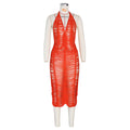 summer new sexy women's fashionable socialite hollow-out see-through beach knit bodycon dress halter knit dress