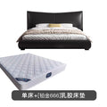 Italian light luxury genuine leather bed bedroom wedding bed designer style king size bed 1.8m trending black double bed