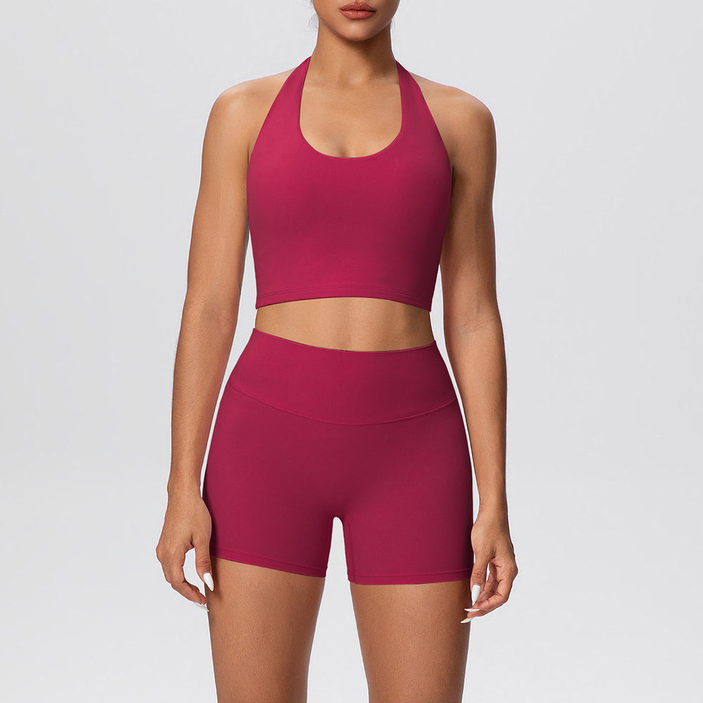 Fashionnew arrivalhigh waist hip lifting tight yoga wear shortsuitoutwear beautiful back quick-drying breathable running fitness wear