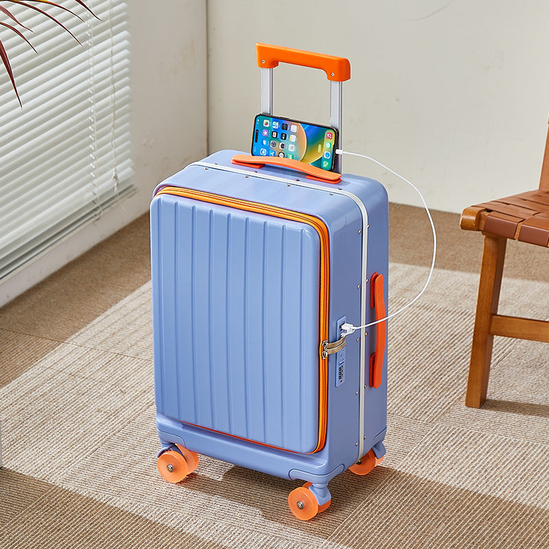Side opening lid is convenient and durable, password, student multi-functional luggage, universal wheel trolley case, boarding suitcase, minimalist