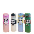 Cartoon red panda straight body insulated water bottle, 316 stainless steel, large capacity, dual-drink kids' water bottle, cute straw cup