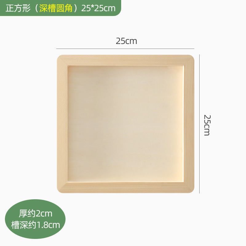 Solid wood clay picture frame mounted wood clay photo frame handmade DIY material wood frame colored clay works display empty frame