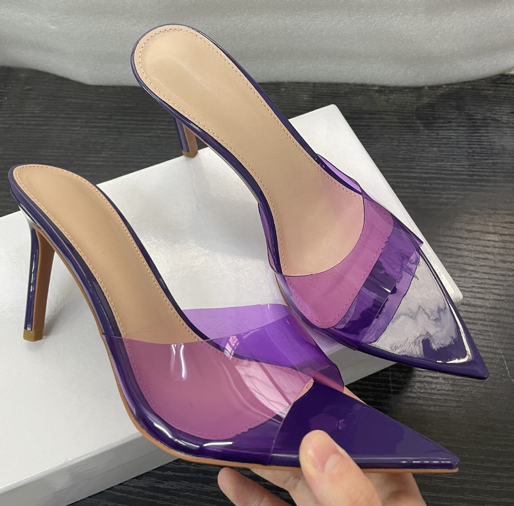 Transparent high heel sandals - women's versatile, slimming, stiletto, pointed toe, sexy open toe thong sandals - new spring/summer 2026 collection