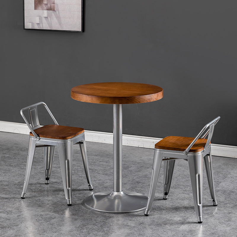 American dining chair LOFT solid wood table cafe dining table and chair combination restaurant bar industrial style wrought iron leisure table and chair