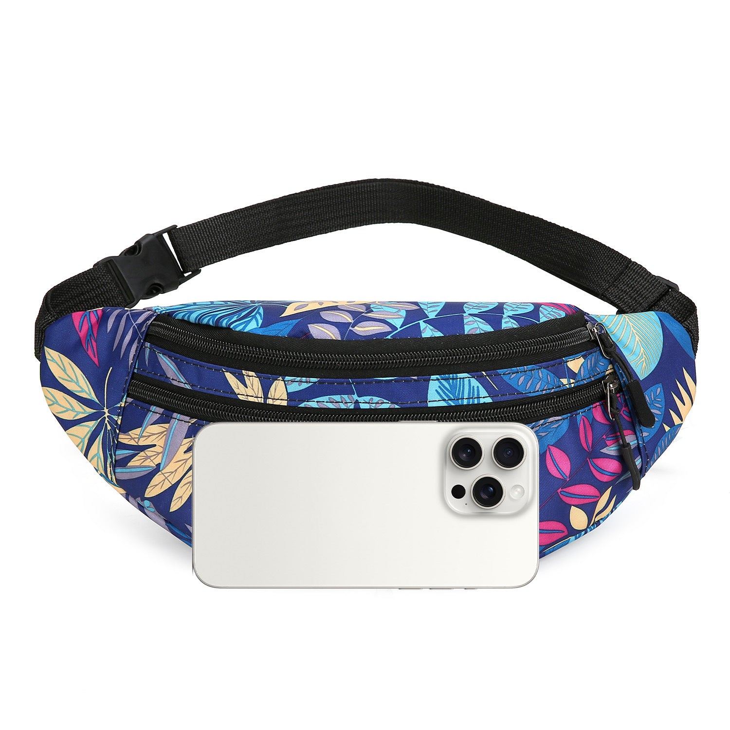 New fanny pack, women's mobile phone bag, casual messenger bag, printed close-fitting stall, wallet, travel backpack.