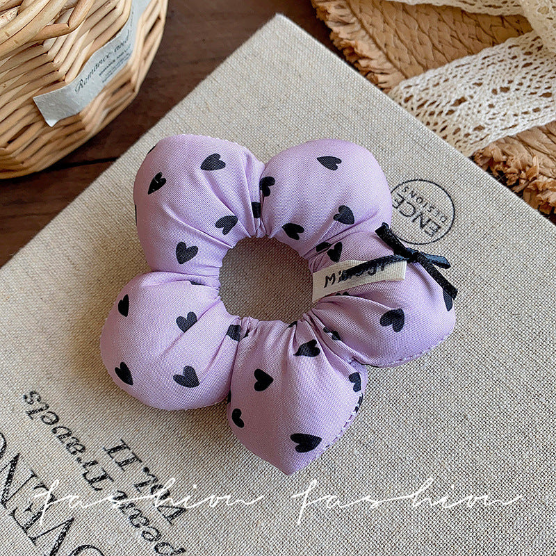 K-style girl sweet heart cotton-filled hair tie kidsbows ring girl ball headband hair rope large intestine ring