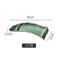 12inch sushi bench kiln glaze sushi plate creative sushi cold dish plate japanese kiln ceramic tableware wholesale