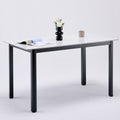 Modern minimalist sintered stone dining table, rectangular dining table for home use, small apartment minimalist dining table with fan-shaped legs