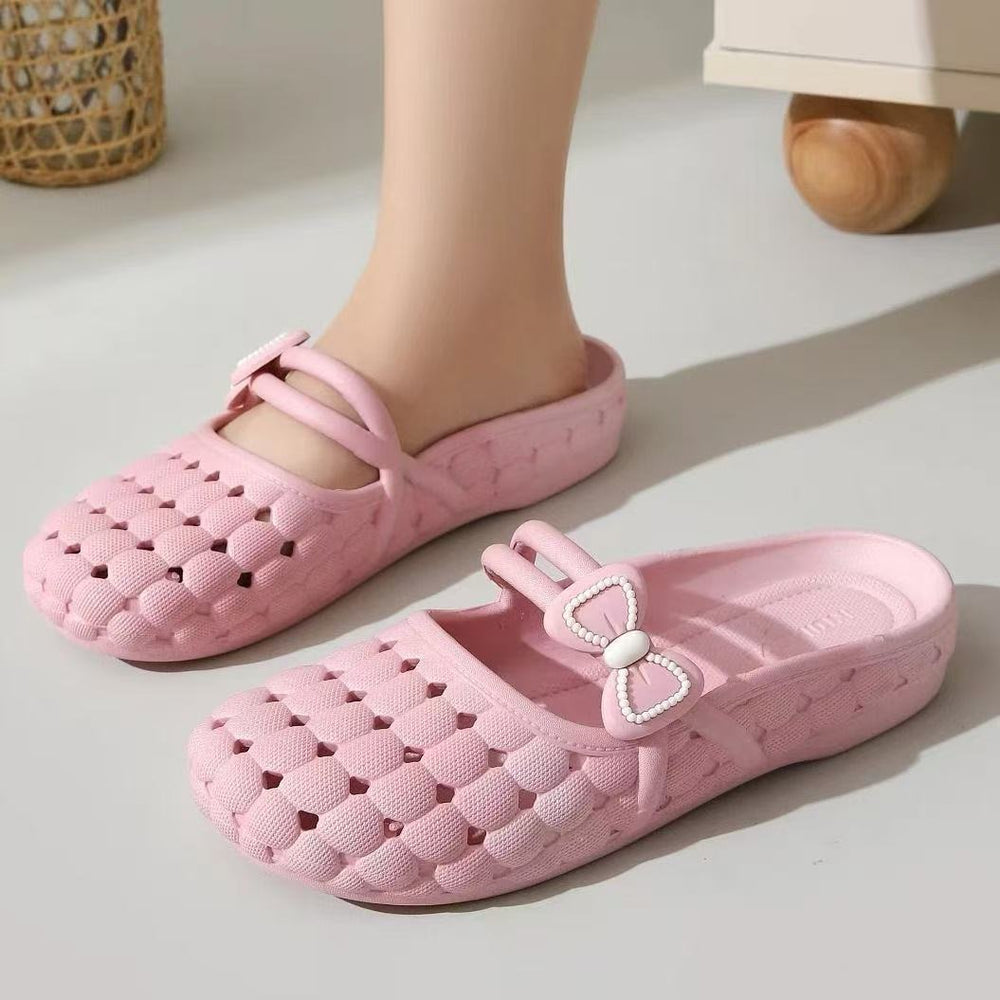 New arrivalsummer women's hole cut out women's shoes non-slip sandals flats beach shoes plaidoutwear lightweight toe shoes