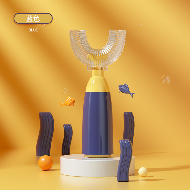 Children's u-shaped toothbrush oral silicone soft-bristled toothbrush oral cleaning baby toothbrush infant brushing artifact