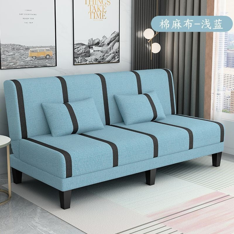 Foldable sofa bed fabric small apartment sofa bed rental room double simple office sofa bed all-in-one dual use