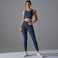 All-in-one high-strength shockproof yoga vest suit nude antibacterial inner elastic sports fitness two-piece set for women