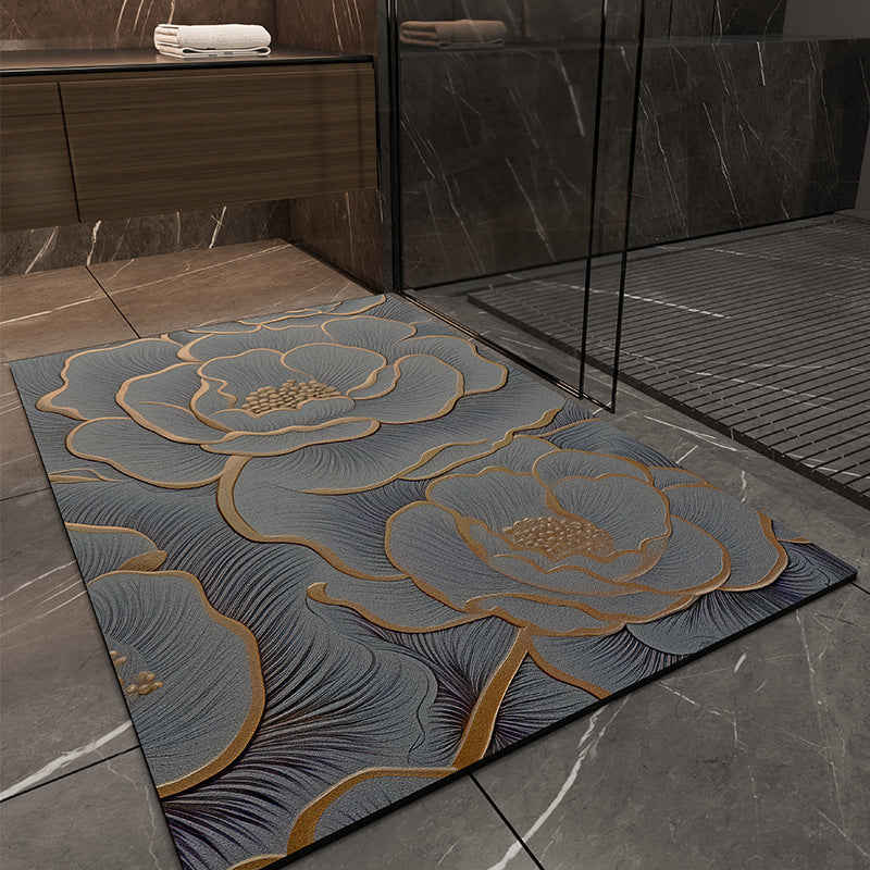 Bathroom absorbent floor mat soft diatom mud non-slip bathroom toilet for home bathroom door quick-drying door mat