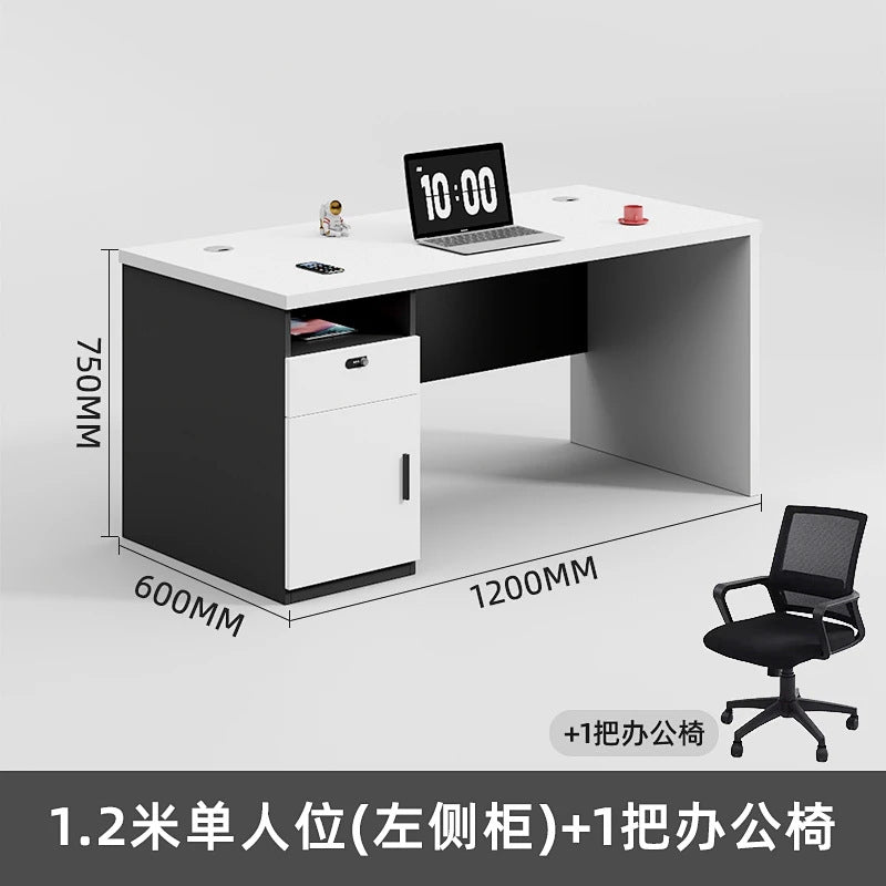 Office desk computer desk minimalist modern office employee single desk chair combination furniture manager's desk small employee workstation