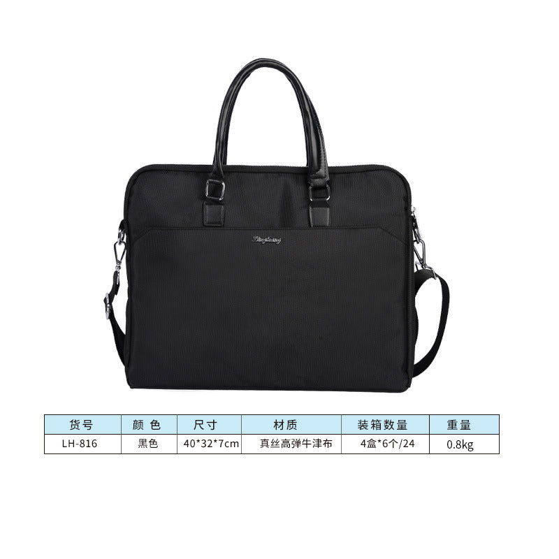 Pilot 816 Men's Handheld Briefcase Canvas Briefcase Water-proof Business Travel Document Computer Bag Casual