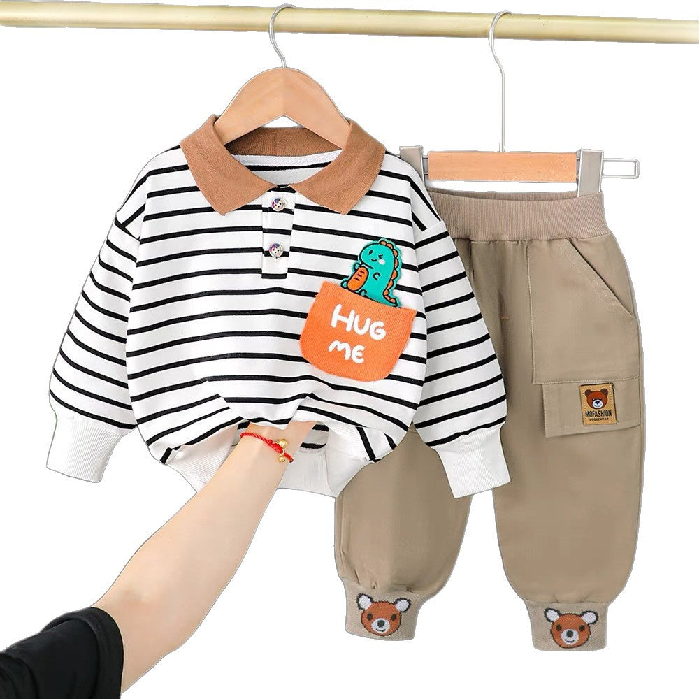 Boys' hoodie set - new autumn/winter  collection: stylish and cool two-piece outfit for trendy kids
