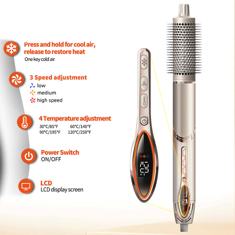 Cross-border folding high-speed hot air comb multi-functional seven-in-one negative ion low-noise hair dryer household automatic curling iron