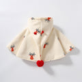 Baby cloak autumn and winterk-style cartoon christmas elk fleece-linedheattechthickenedoutwearkids cape cloak style