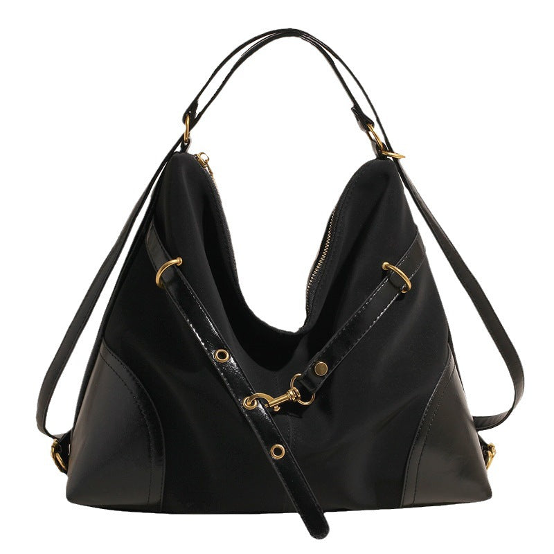 Retro large-capacity bag women's 2025 new fashion high-end tote bag casual and light lazy wind backpack