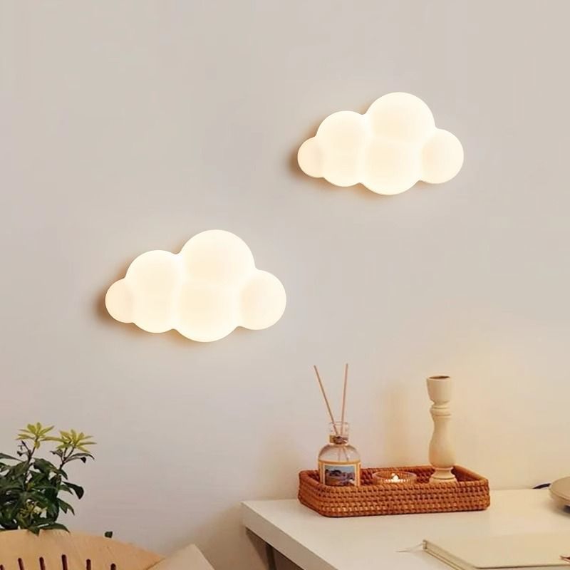 Cloud wall lamp cream style living room background wall lamp modern casualkids room led eye protection bedroom bedside lamp