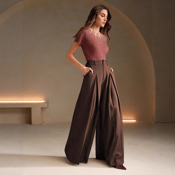 Europe, America,   2025 spring new retro wide-leg trousers casual versatile loose casual trousers