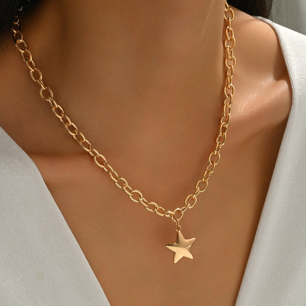 Wholesale diamond-studded heart necklace - european & american style, alloy jewelry, unique & versatile, sweet & chic choker necklace for women - perfect for summer