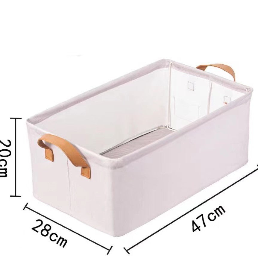 Light luxury cotton and linen clothing storage box, good goods, home storage basket, living room daily clothes storage artifact, finishing basket