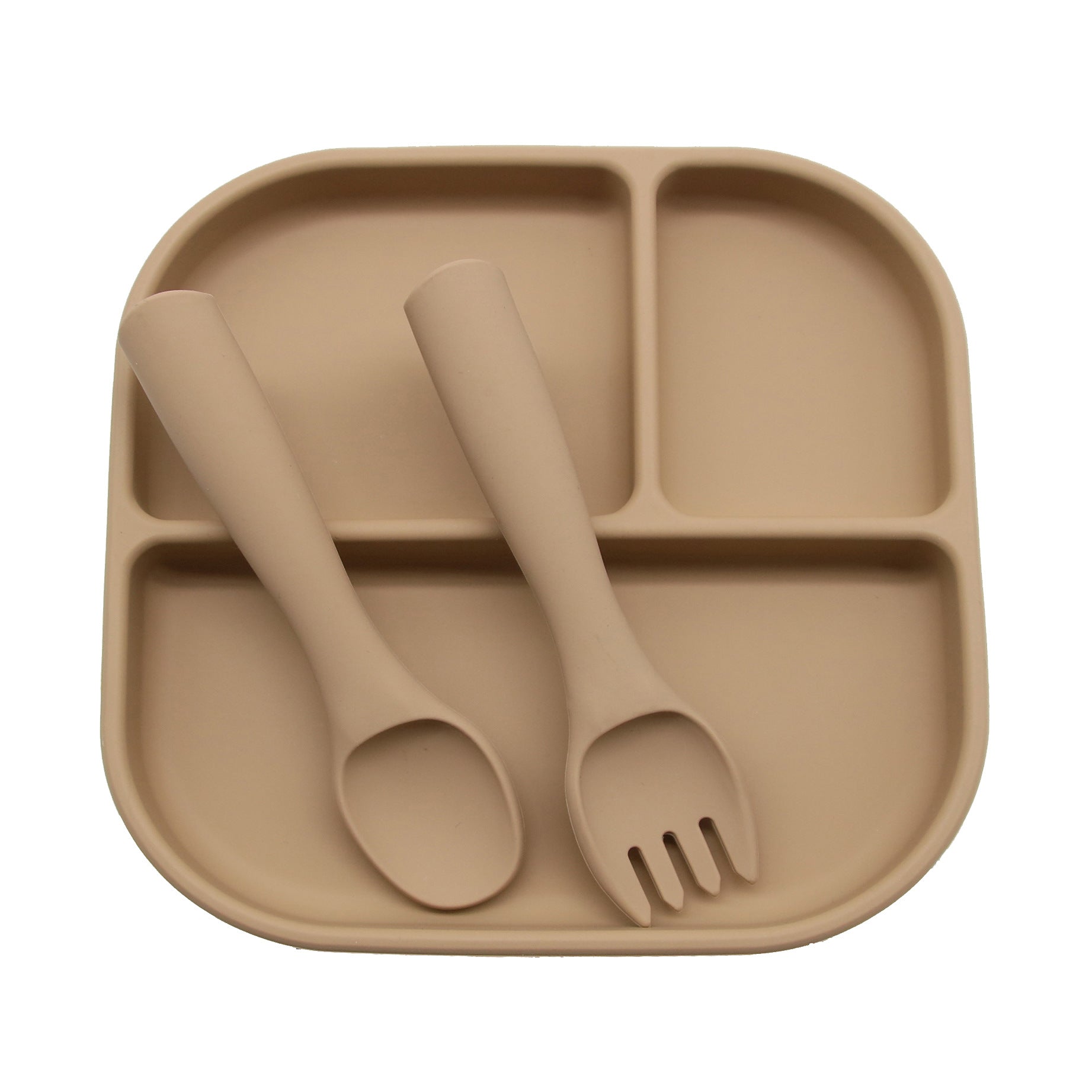 Cross-border supply of silicone plates, children's and babies' silicone plates, integrated silicone rice bowls, complementary food plates, feeding tableware