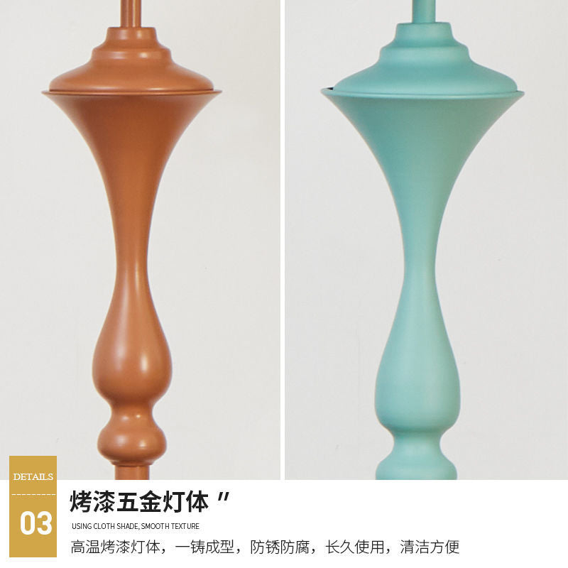 American retro tray floor lamp with coffee table - living room, bedroom - tmall genie voice control, smart remote control, standing table lamp