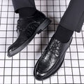 Men's leather shoes - new spring/autumn collection: textured leather, business casual, british style, korean design, perfect for work, groom, and weddings