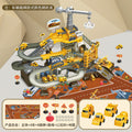 Electric engineering rail car sliding train parking lot car breakthrough adventure boy educational kids toy