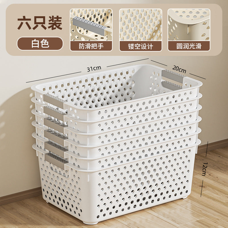 Plastic storage baskets desktop organizer household storage box snack toy storage basket multiple set