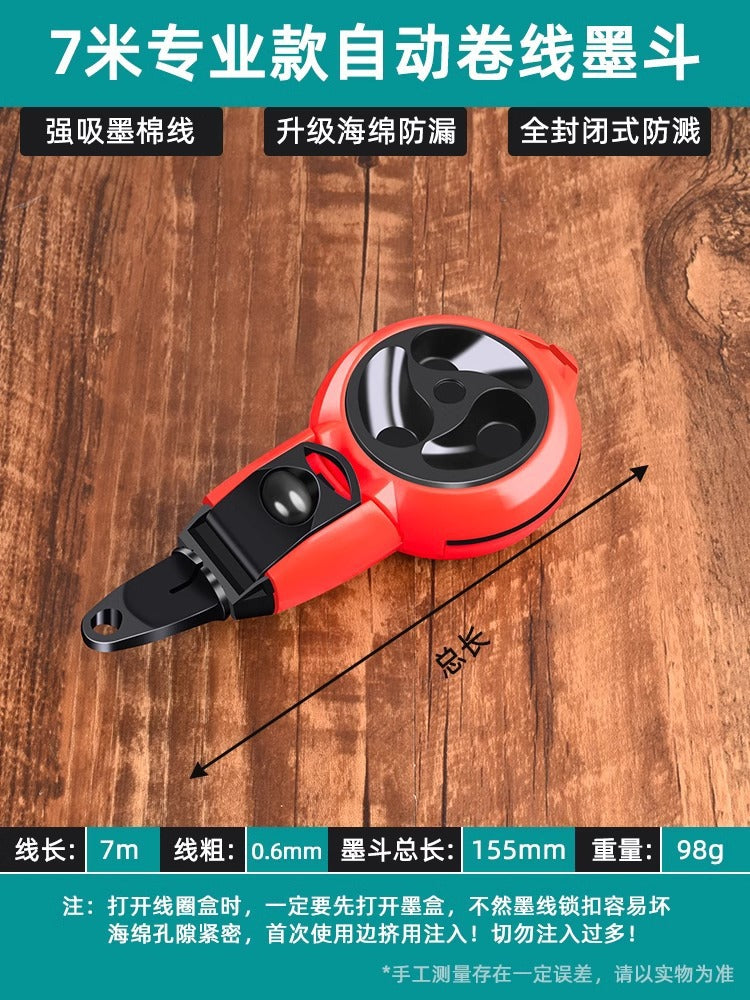 Ink fountain construction site line laying special drop-resistant plastic ink fountain line construction site line marker manual automatic wooden bucket line drawing worker