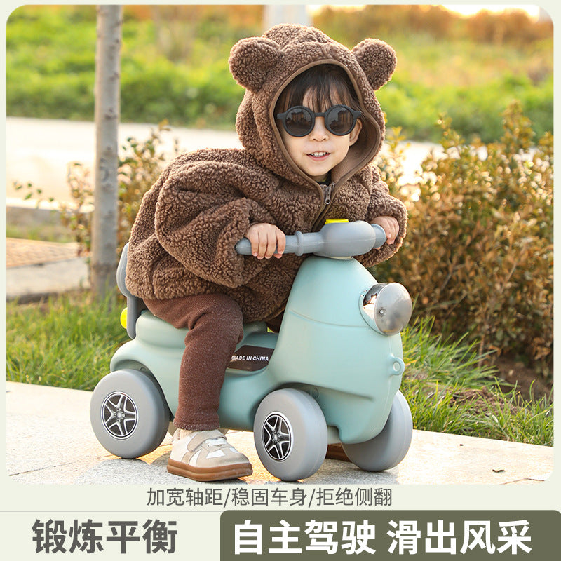 New children's scooter 1-6 years old music light four-wheel anti-rollover balance car baby birthday gift toy car