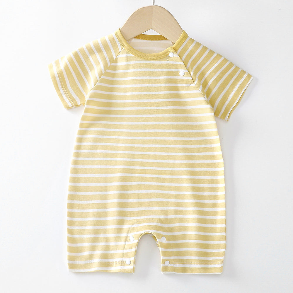 Baby clothes summer thin pure cotton air-conditioning clothes pajamas newborn baby short-sleeved onesie baby outing khaki crawling
