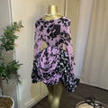 European and american cross-border women's fashion:  summer new arrival - elegant printed ruffle trim pleated flared sleeve dress