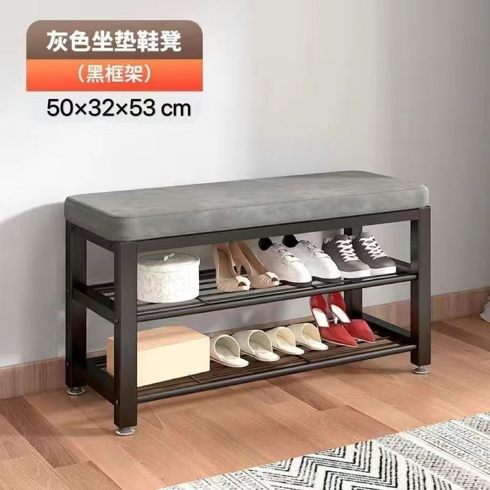 Simple shoe changing stool entrance door for home coat rack floor-standing entrance storage rack all-in-one foyer multifunctional coat rack