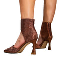 Pointed-toe high heel cutout sandals brown women's shoes stiletto heel pointed toe pumps fashionable party european and american style commuter shoes
